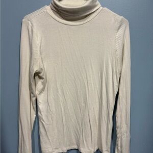 Cyrus Essentials Ivory Ribbed Knit Top